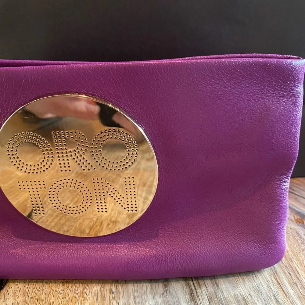 NWT | Oroton Two-Tone Leather Wallet Clutch - Picture 4 of 14